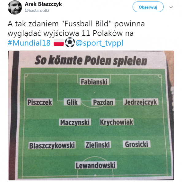 Niemcy typują nasz wyjściowy skład na Mundial